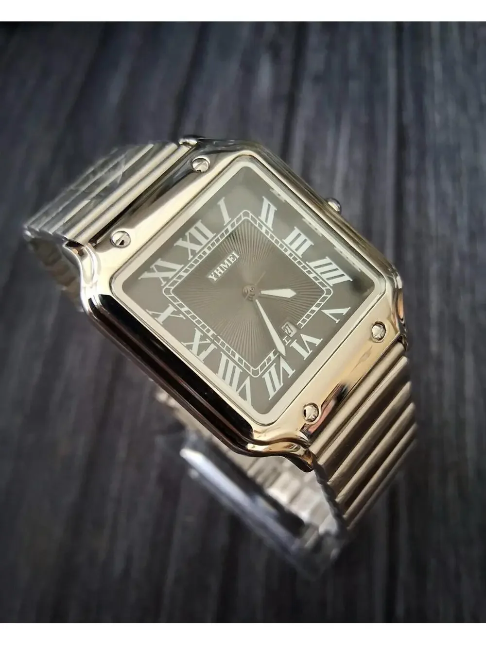 Vintage Inspired Square Milano Mens Black Roman Dial‎ Watch